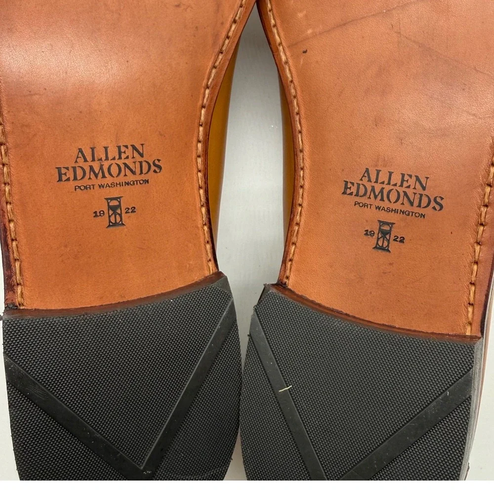 Allen Edmonds Schreier Tan Leather Tassel Loafers Mens 12 B 50192 Dress Shoes